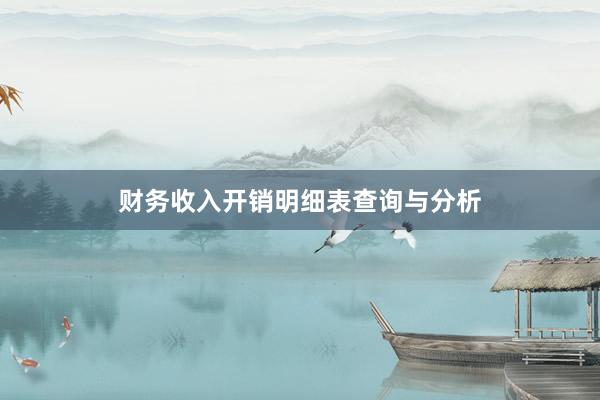 财务收入开销明细表查询与分析